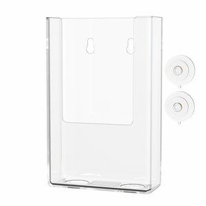 Suction Cup 4"W Trifold Brochure Holder Window Mount
