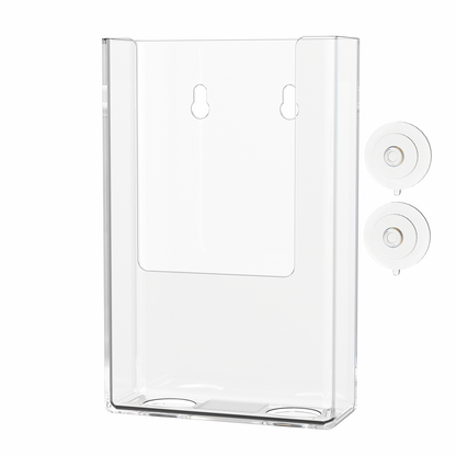 Suction Cup 4"W Trifold Brochure Holder Window Mount