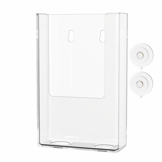 Suction Cup 4"W Trifold Brochure Holder Window Mount