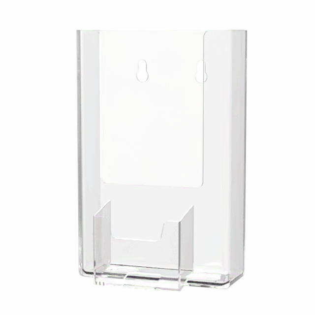 4"W Trifold Brochure Holder Display with Business Card Pocket