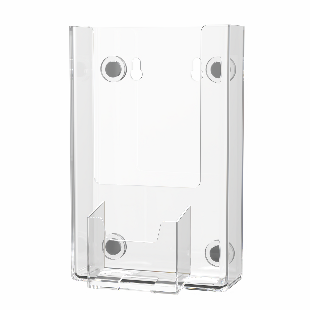 4"W Magnetic Trifold Brochure Holder with Vertical Card Pocket