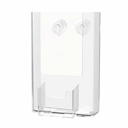 Suction Cup 4"W Trifold Holder with Vertical Card Pocket Window Mount