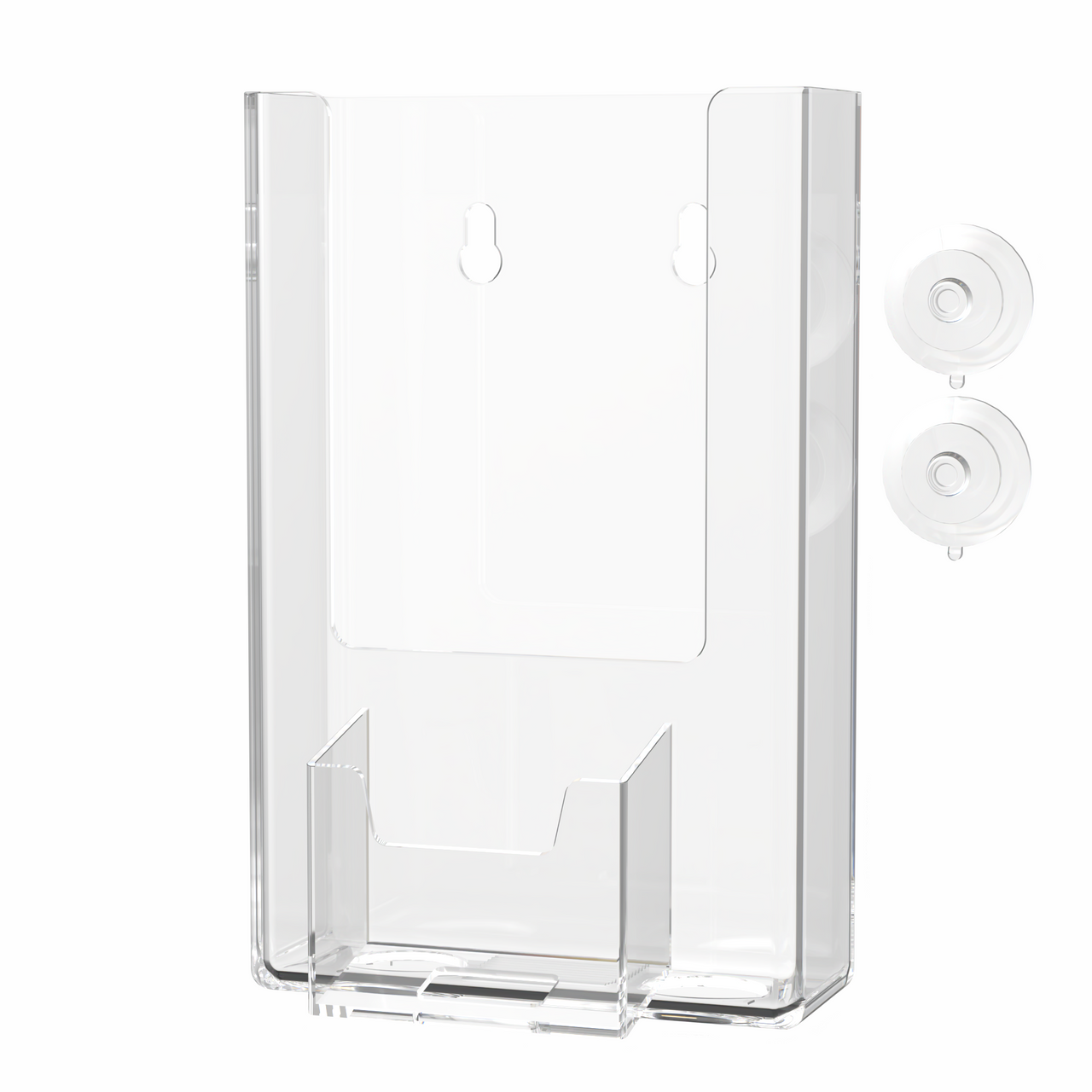 Suction Cup 4"W Trifold Holder with Vertical Card Pocket Window Mount