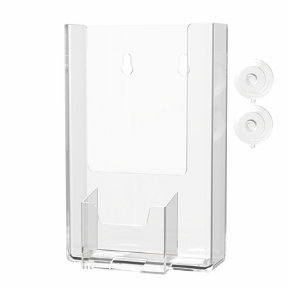 Suction Cup 4"W Trifold Holder with Vertical Card Pocket Window Mount