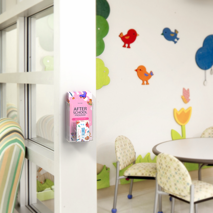 4"W Trifold Brochure Holder Display with Business Card Pocket