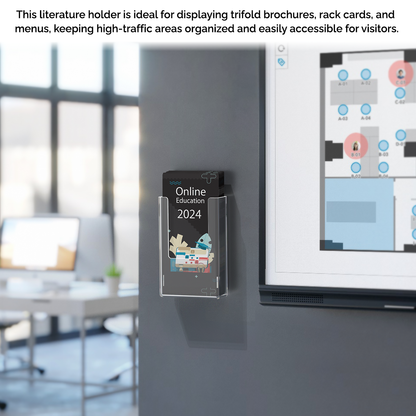 4"W Trifold Brochure Rack Card Holder Wall or Countertop Display