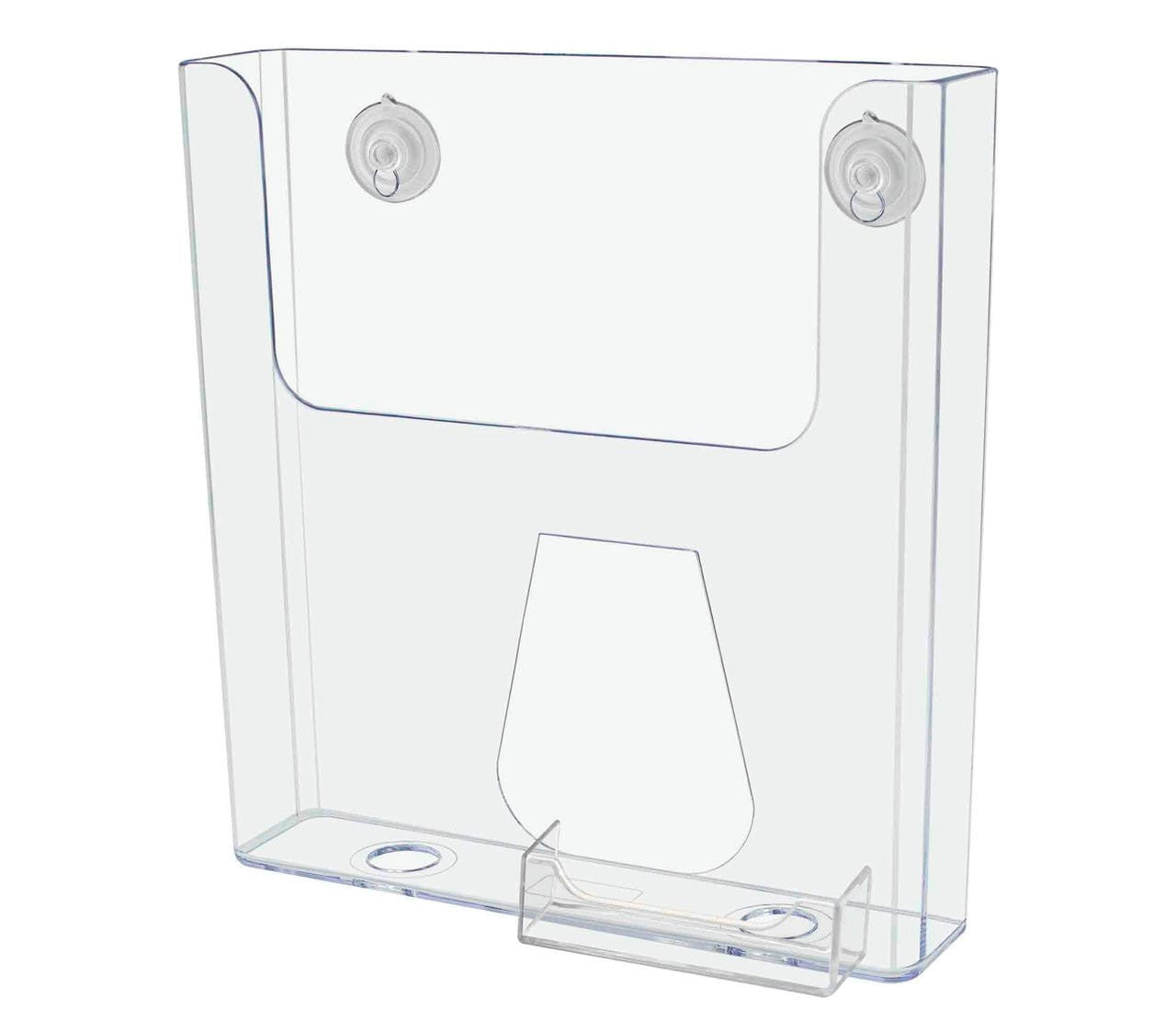 Suction Cup 8.5"W Flyer Holder with Card Slot Window Mount