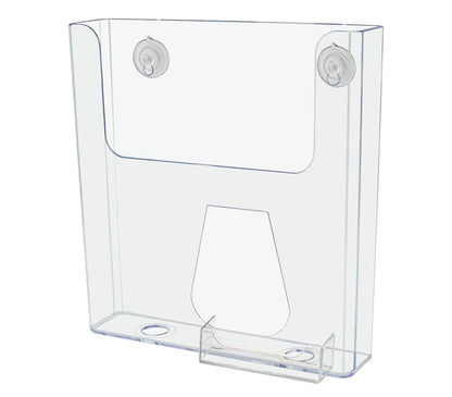 Suction Cup 8.5"W Flyer Holder with Card Slot Window Mount