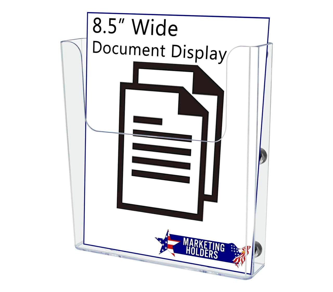8.5"W Magnetic Flyer Holder Metal Mount Brochure Display