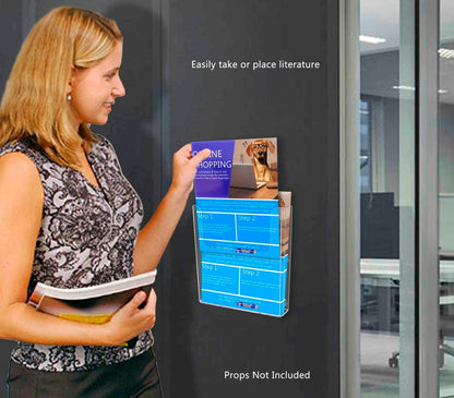 8.5"W Magnetic Flyer Holder Metal Mount Brochure Display