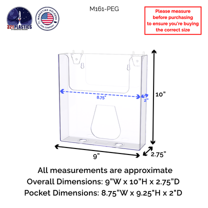 Pegboard 8.5"W Advertisement Flyer Holder