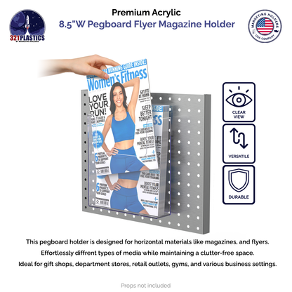 Pegboard 8.5"W Advertisement Flyer Holder