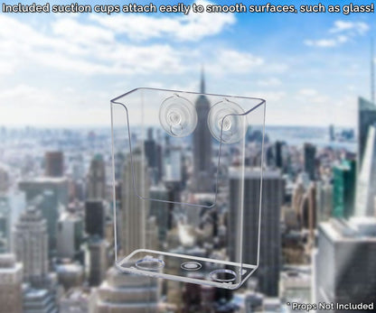 Suction Cup 3.25"W Oversized Business Card Holder Window Mount