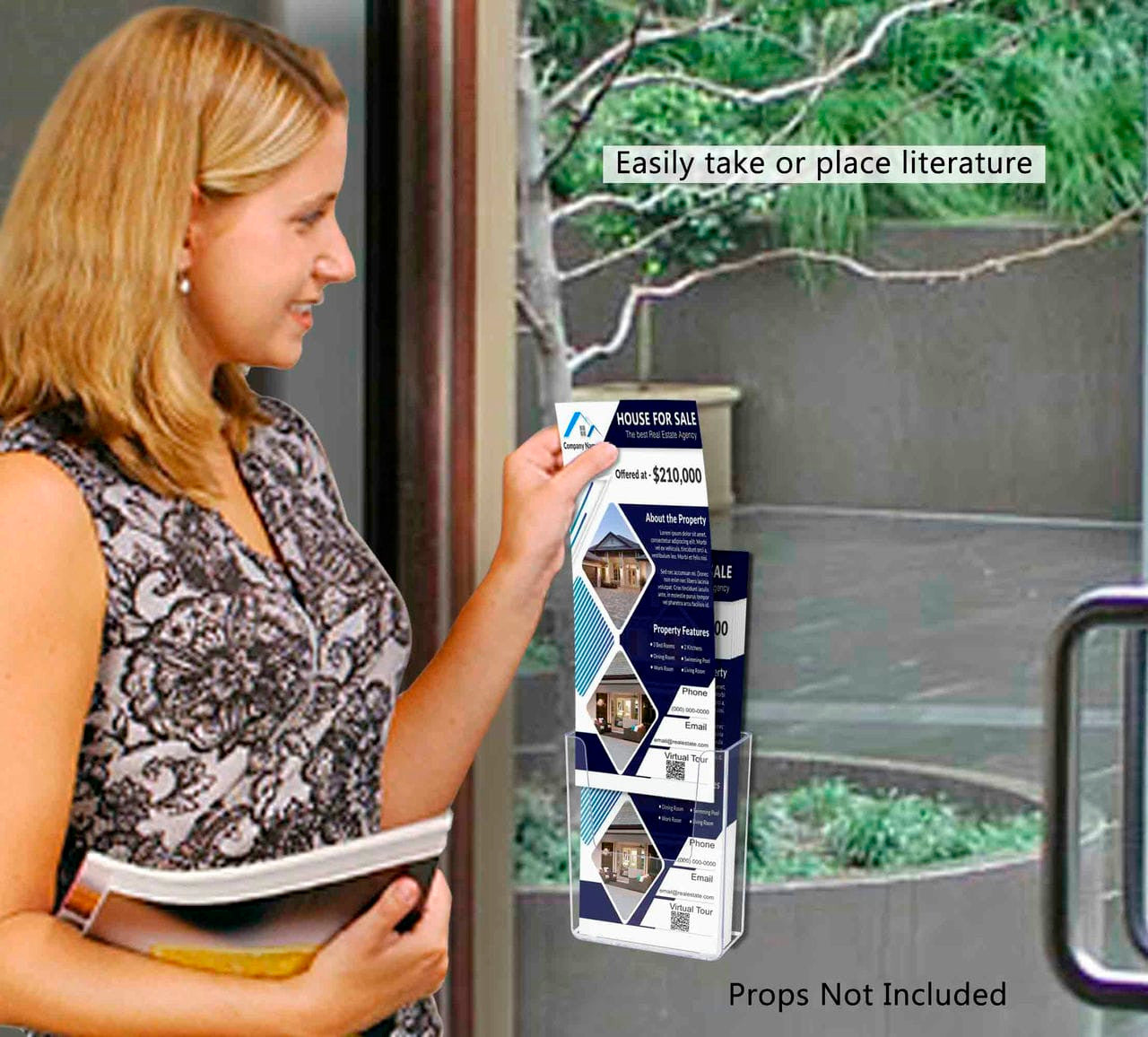 Suction Cup 3.25"W Oversized Business Card Holder Window Mount