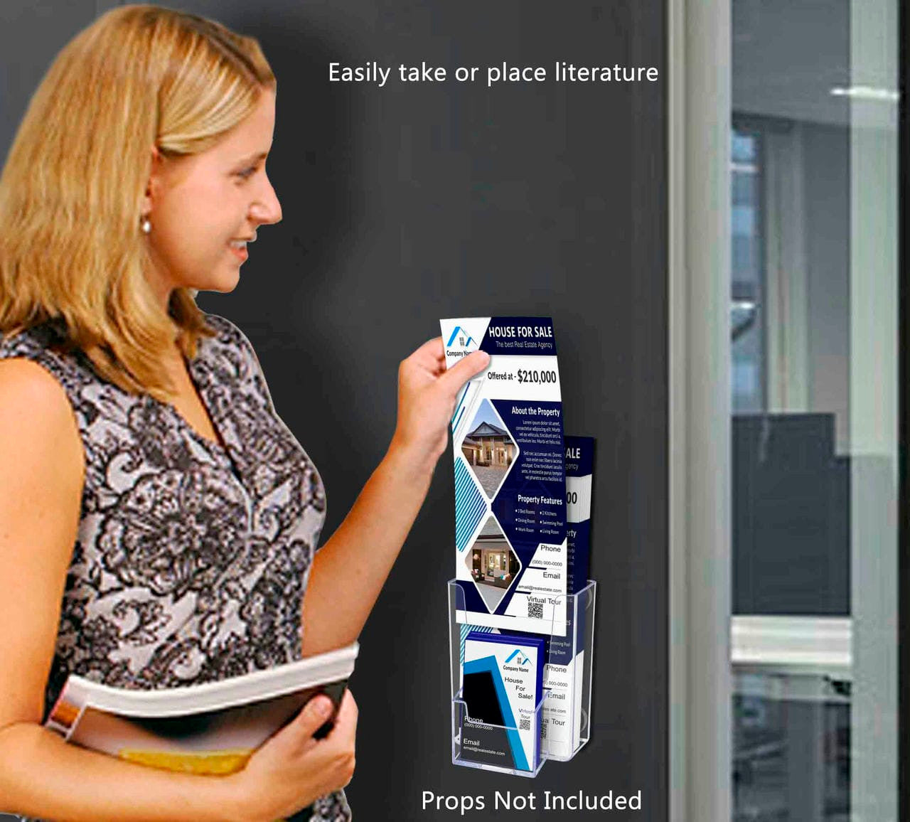 Magnetic 3.25"W Oversized Card Holder with Vertical Card Pocket