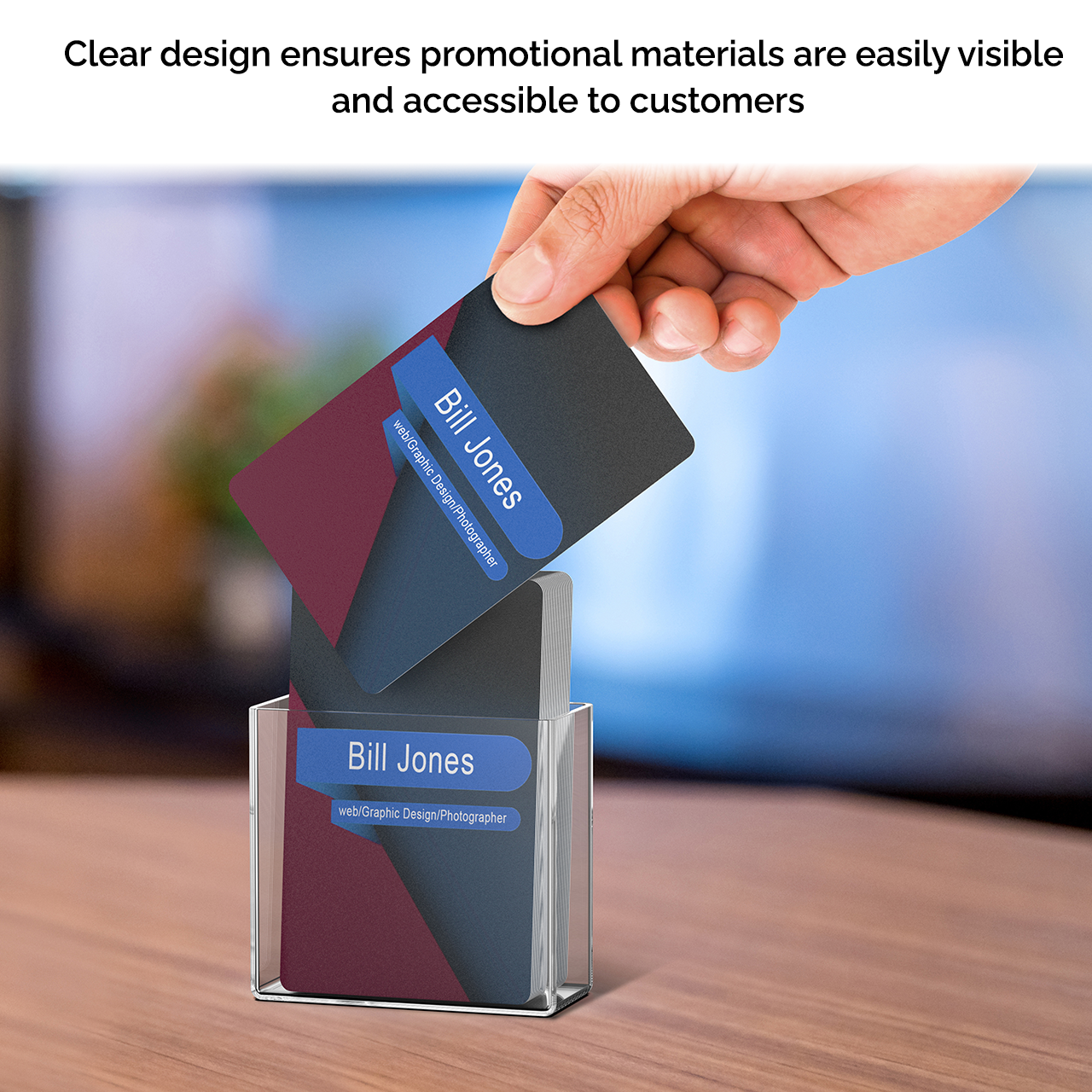 Vertical Desktop Business Card Holder Extra Wide Deep Oversized