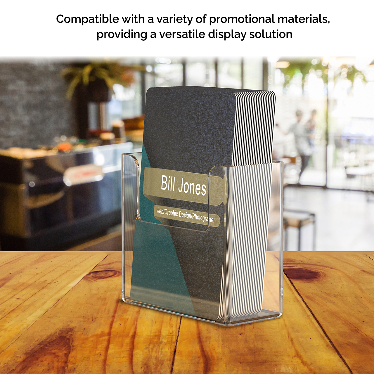 Vertical Desktop Business Card Holder Extra Wide Deep Oversized