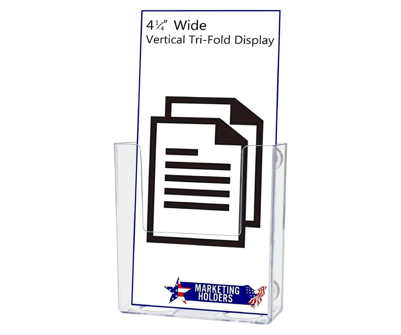 Magnetic 4"W Trifold Holder Metal Mount Brochure Display