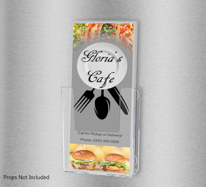 Magnetic 4"W Trifold Holder Metal Mount Brochure Display