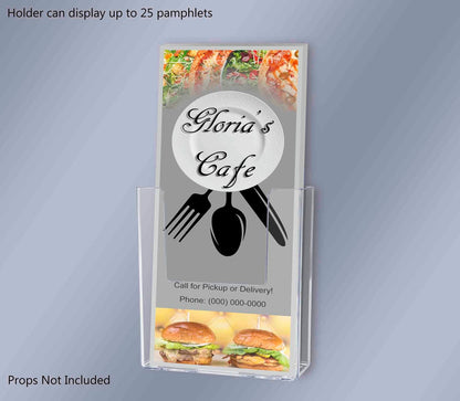 Suction Cup 4"W Trifold Brochure Bin Window Display