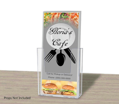 4"W Trifold Brochure Holder Countertop or Wall Mount Display