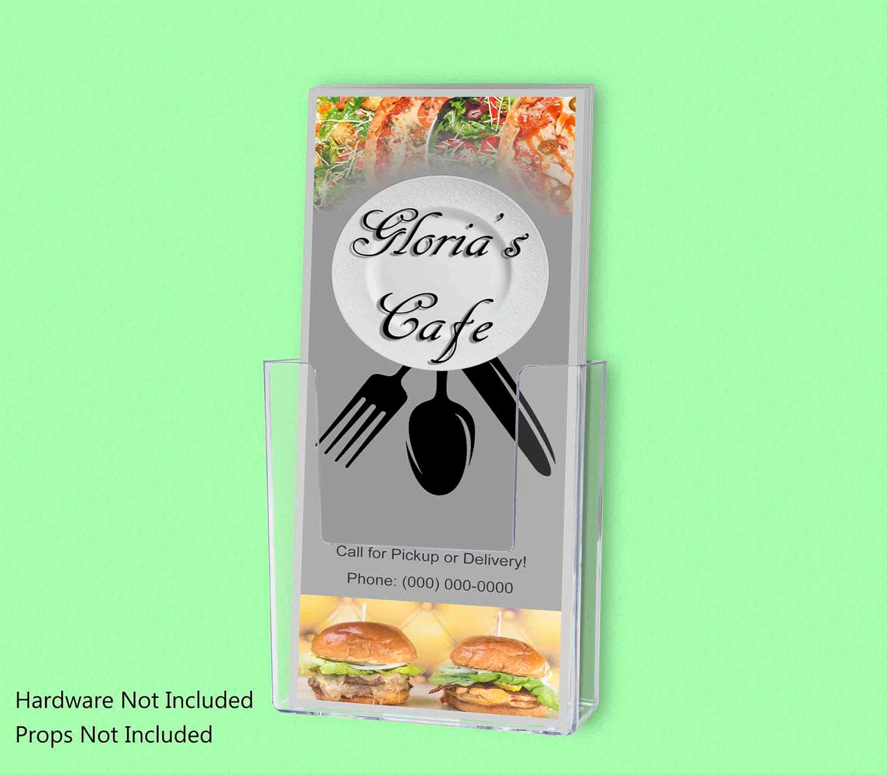 4"W Trifold Brochure Holder Countertop or Wall Mount Display