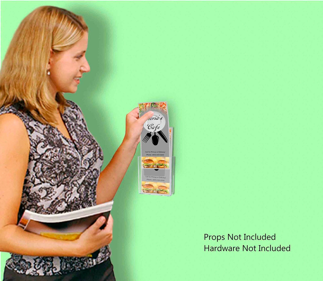 4"W Trifold Brochure Holder Countertop or Wall Mount Display