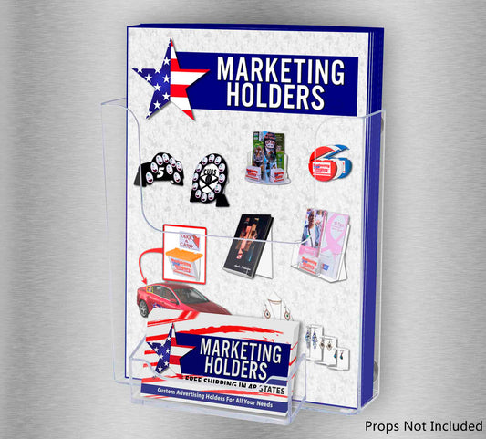 6"W Magnetic Flyer Postcard Holder with Business Card Pocket