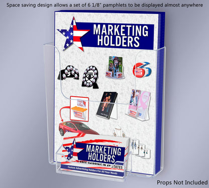 Suction Cup 6"W Bifold Holder with Card Pocket Window Display