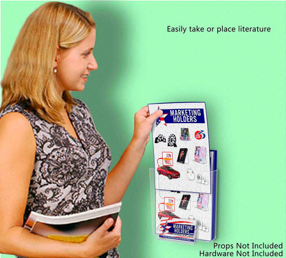 6"W Booklet Holder Literature Display with Business Card Pocket