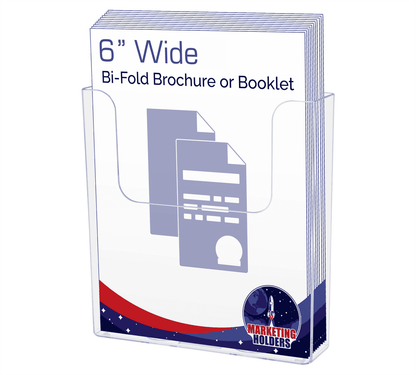 Suction Cup 6"W Bifold Brochure Holder Window Mount Display