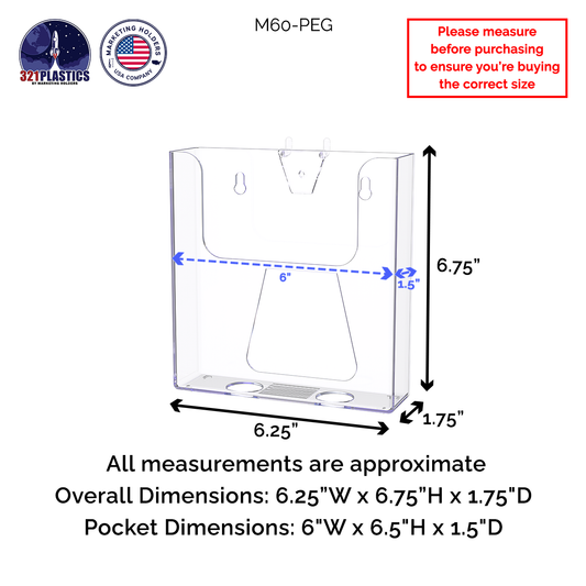Pegboard 6"W Bifold Brochure Holder Booklet Display