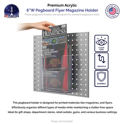 Pegboard 6"W Bifold Brochure Holder Booklet Display