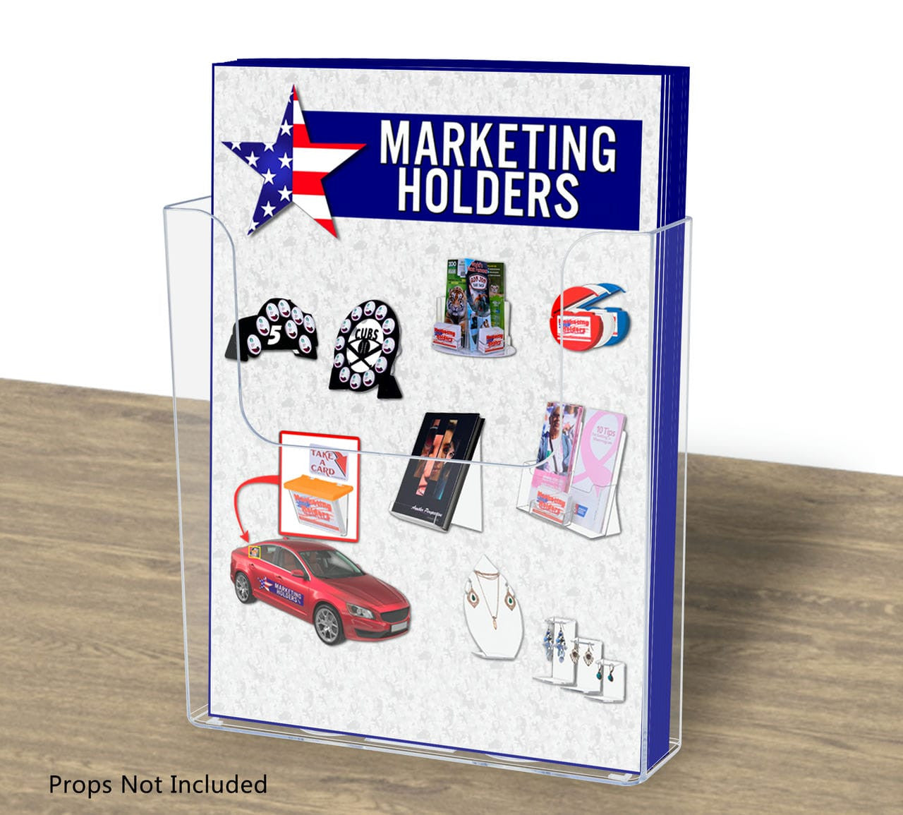 6"W Bifold Brochure Booklet Holder Wall or Countertop Display