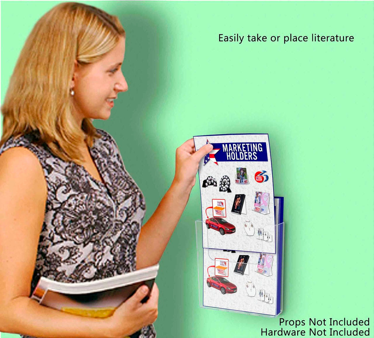 6"W Bifold Brochure Booklet Holder Wall or Countertop Display