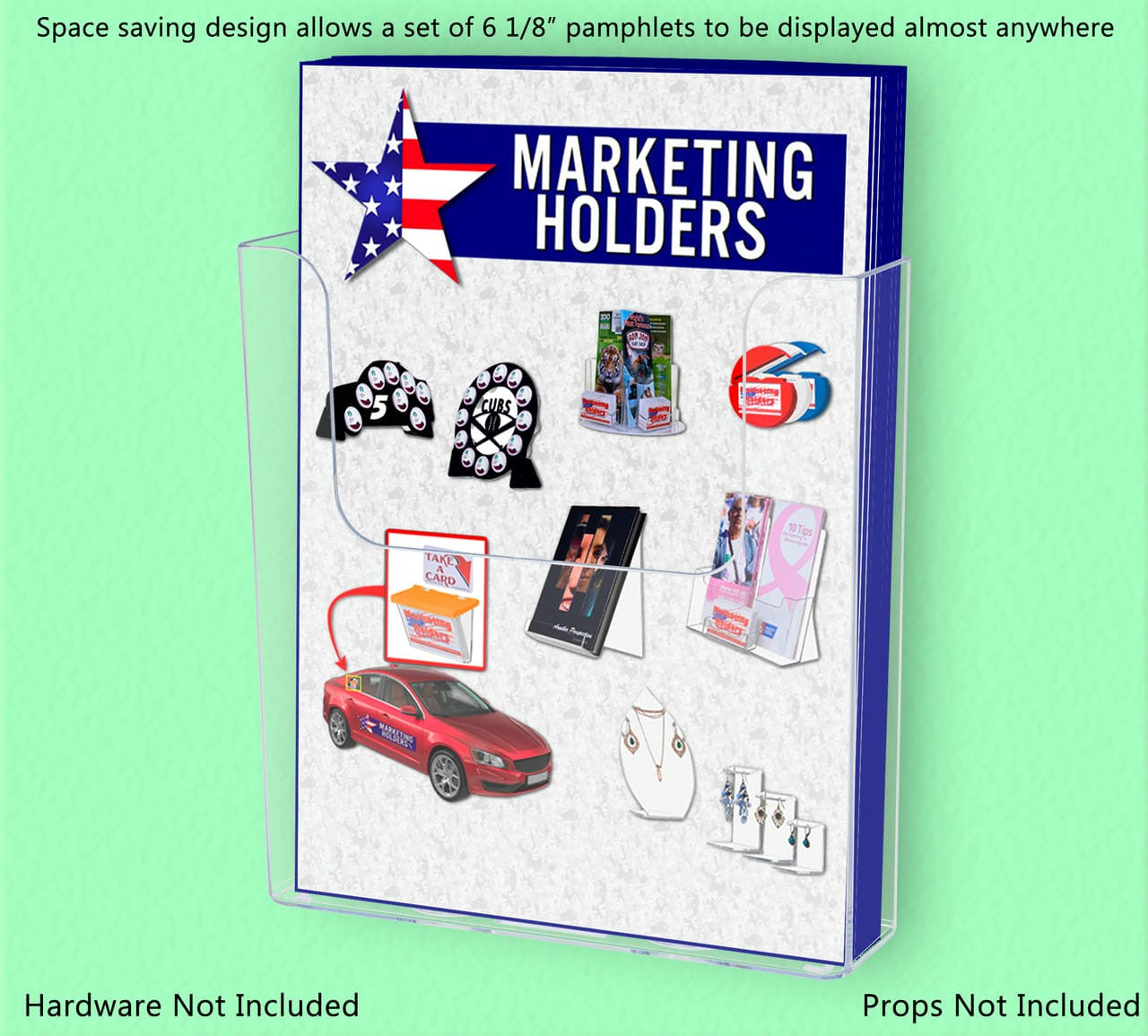 6"W Bifold Brochure Booklet Holder Wall or Countertop Display