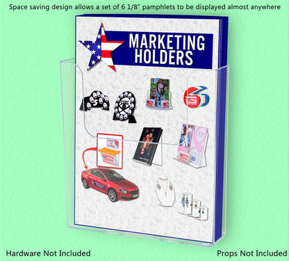 6"W Bifold Brochure Booklet Holder Wall or Countertop Display