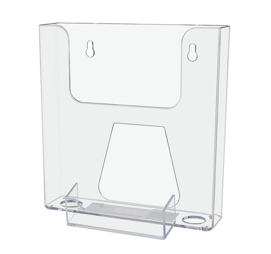 6.5"W Bifold Brochure Booklet Holder with Business Card Pocket