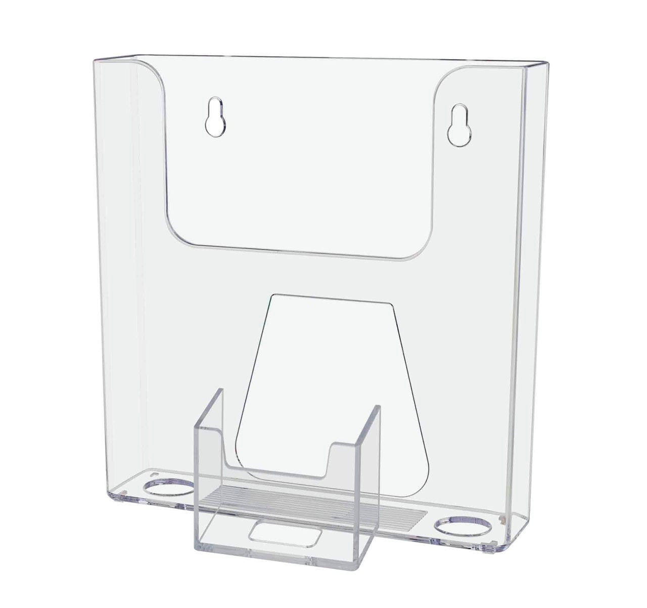 6.5"W Bifold Brochure Booklet Holder with Business Card Pocket