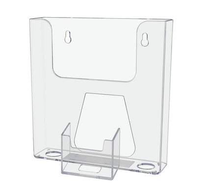 6.5"W Bifold Brochure Booklet Holder with Business Card Pocket