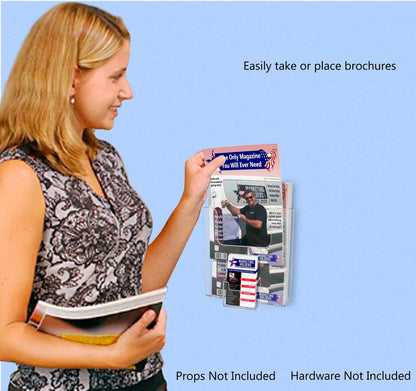 6.5"W Bifold Brochure Booklet Holder with Business Card Pocket