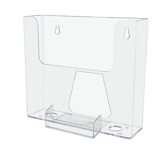7.5"W Booklet Holder Literature Display with Business Card Pocket