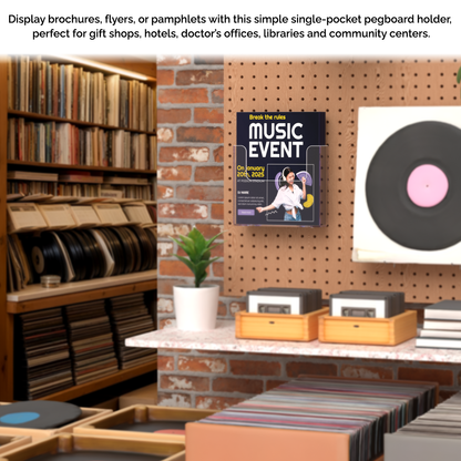 Pegboard 7.5"W Advertisement Flyer Rack Booklet Holder