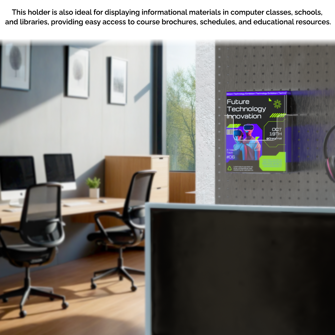 Pegboard 7.5"W Advertisement Flyer Rack Booklet Holder