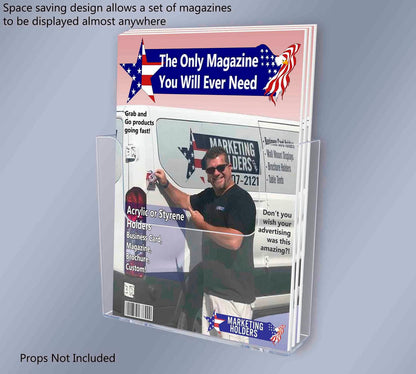 Suction Cup 7.5"W Flyer Rack Booklet Holder Window Display