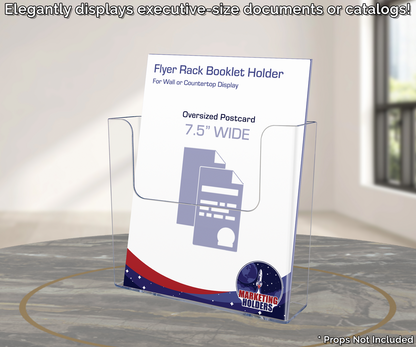 7.5"W Flyer Rack Booklet Holder Wall or Countertop Display