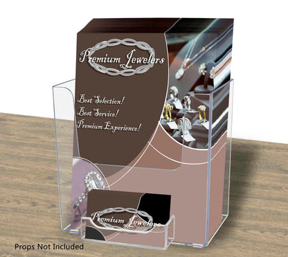 Extra Capacity 5.5"W Bifold Brochure Stand with Gift Card Slot