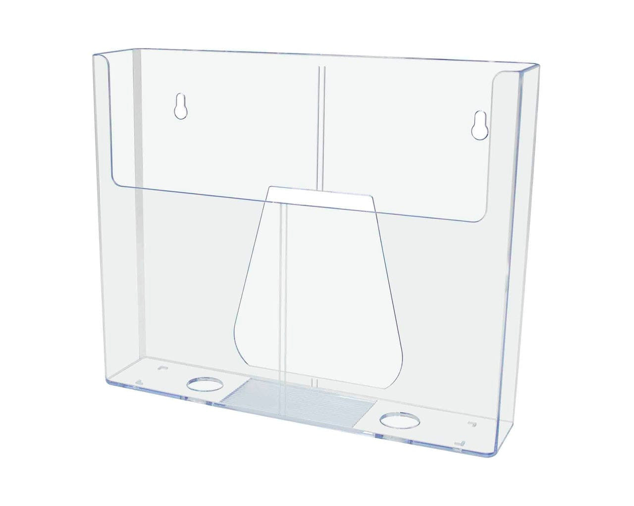 Wall 9.5"W Flyer Holder with Divider for Trifold Brochure Display
