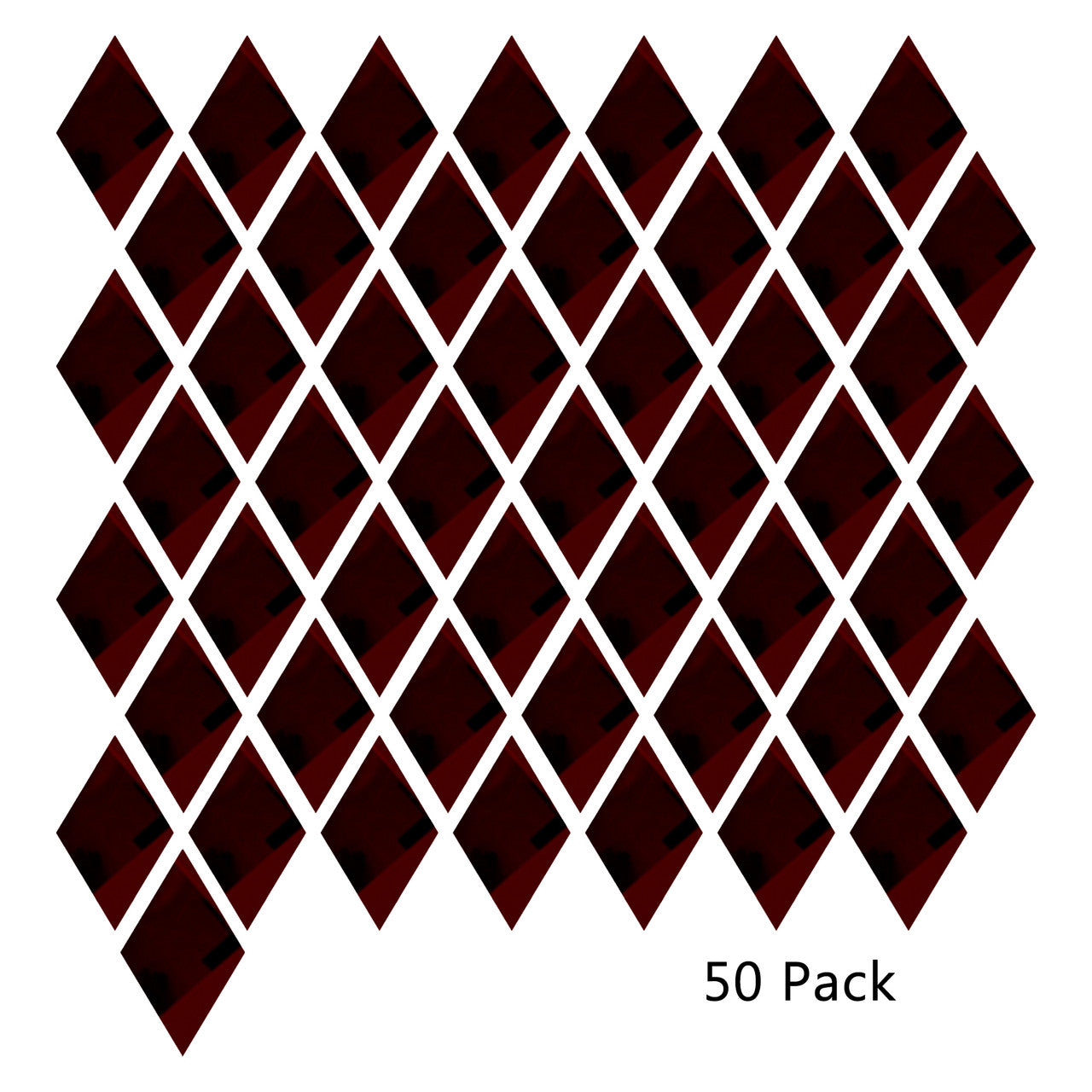 50 Pack Diamond Shaped Mirror Acrylic Pieces for Arts and Crafts