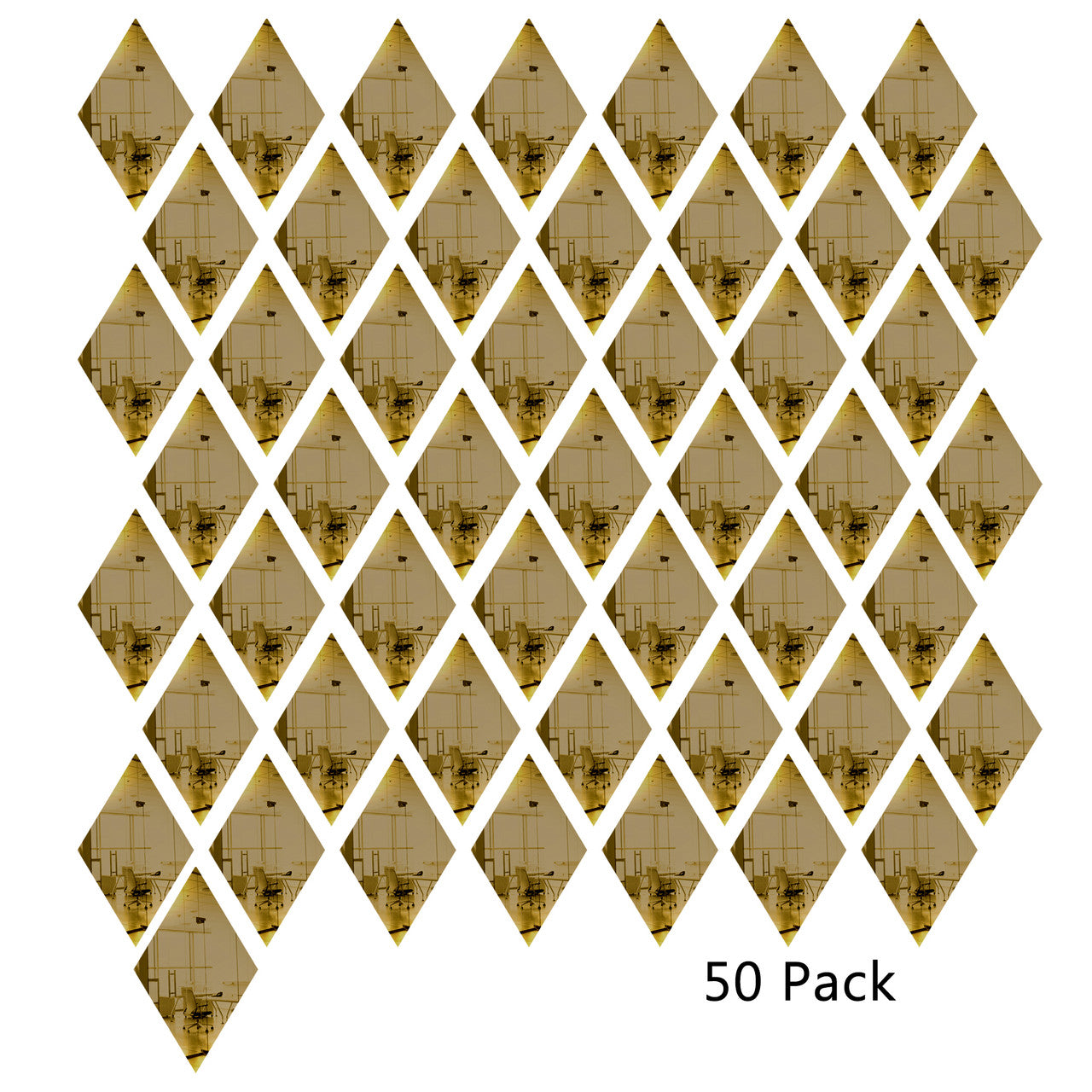 50 Pack Diamond Shaped Mirror Acrylic Pieces for Arts and Crafts